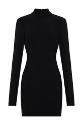 Agatha Crepe Pearl Mini Dress - Black